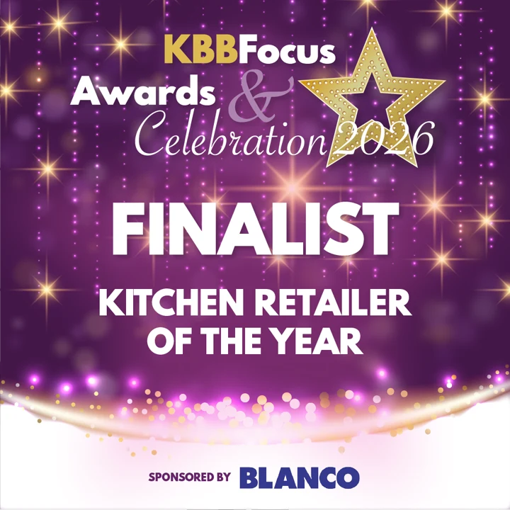 KBBFocus Awards & Celebration 2026 finalist badge, Kitchen Retailer of the Year.